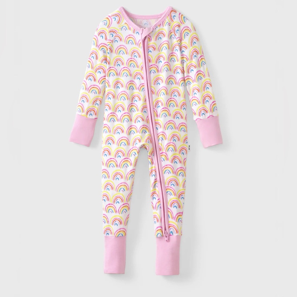 Little Sleepies Pastel Rainbow Zippie in Newborn